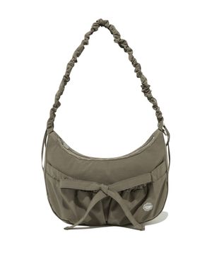 [26SS] 우먼 클로버하트 셔링 미디움 나일론 호보백 브라운