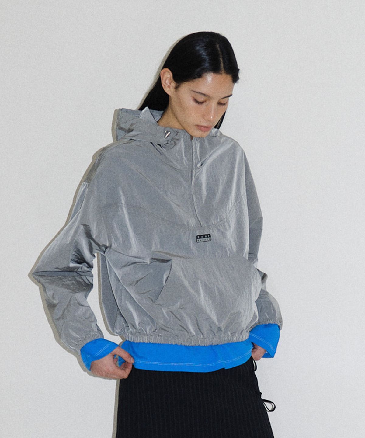 엔오르(EN OR) NYLON HOODED ANORAK - GREY
