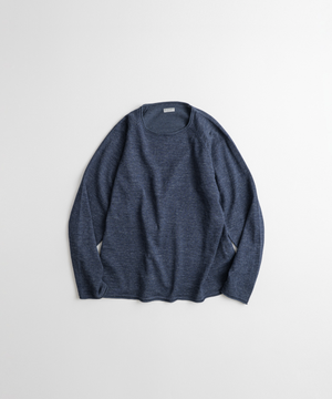 EUROPEAN FLAX™ LINEN ROLL NECK L/S KNIT midnight