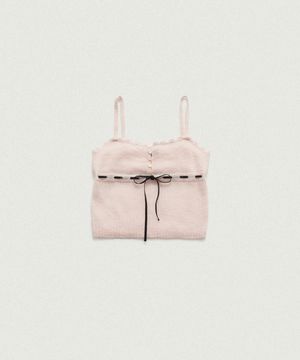 Plery Lace Knit Sleeveless Top_Light Pink