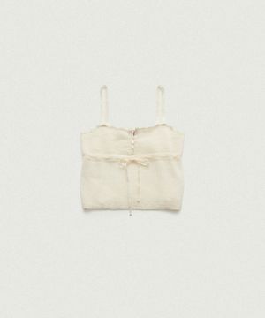 Plery Lace Knit Sleeveless Top_Ivory