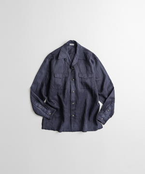 WASHED RAYON CAMP COLLAR SHIRTS washed navy