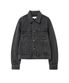 Pleats denim trucker jacket BLACK