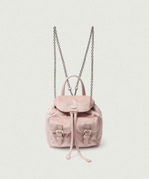 [무신사 단독] Mauve Velvet Chain Backpack_Light Pink