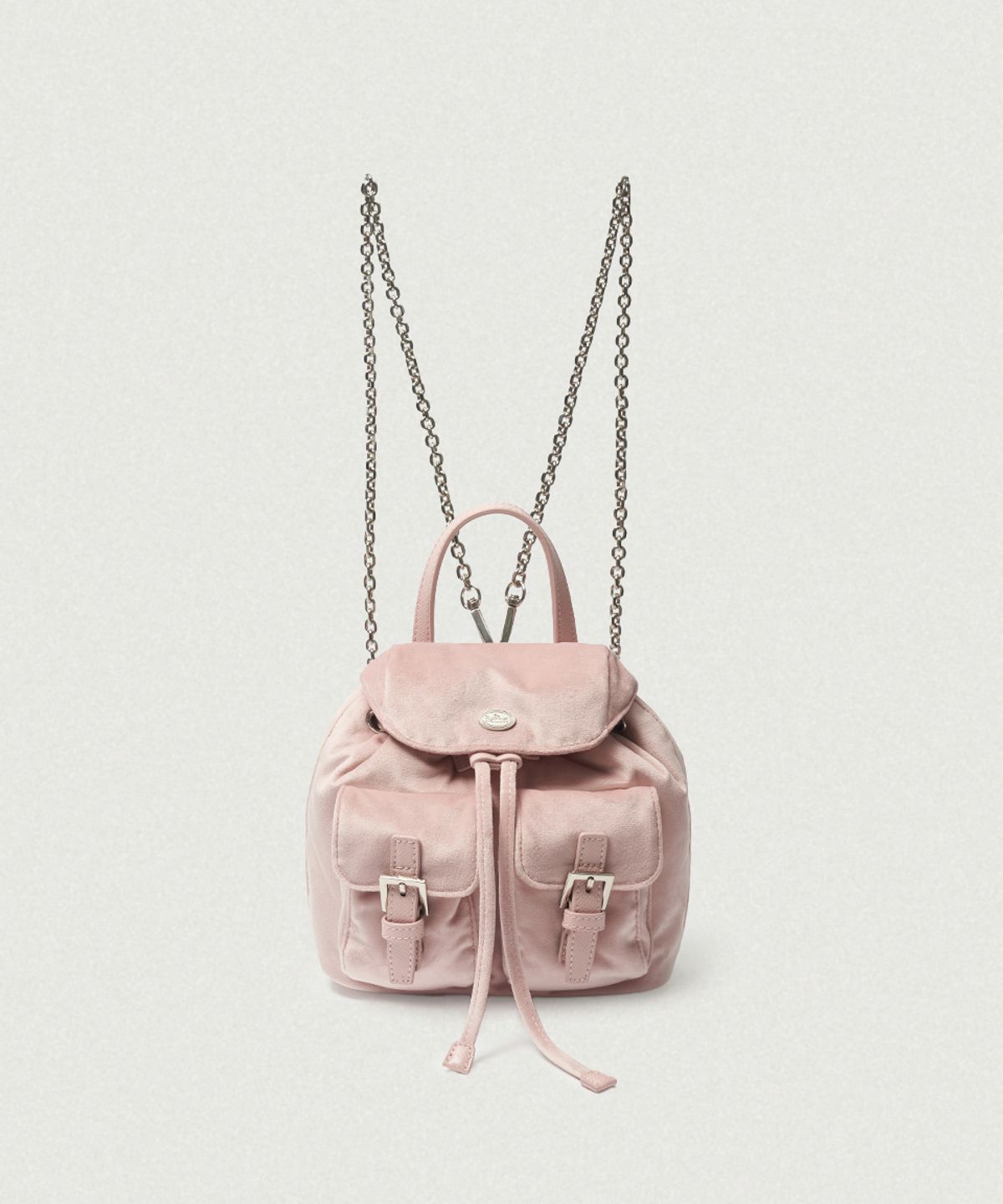 더바넷(THEBARNNET) Mauve Velvet Chain Backpack_Light Pink