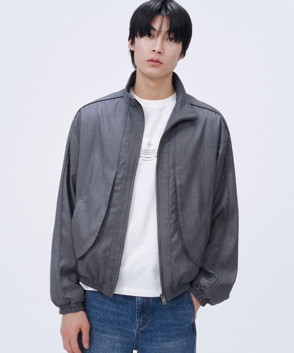 미세키서울 맨(MISEKISEOUL MEN) Side panel track jacket CHARCOAL
