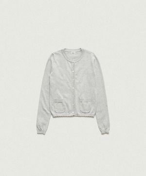 Ello Light Knit Cardigan_Melange Grey
