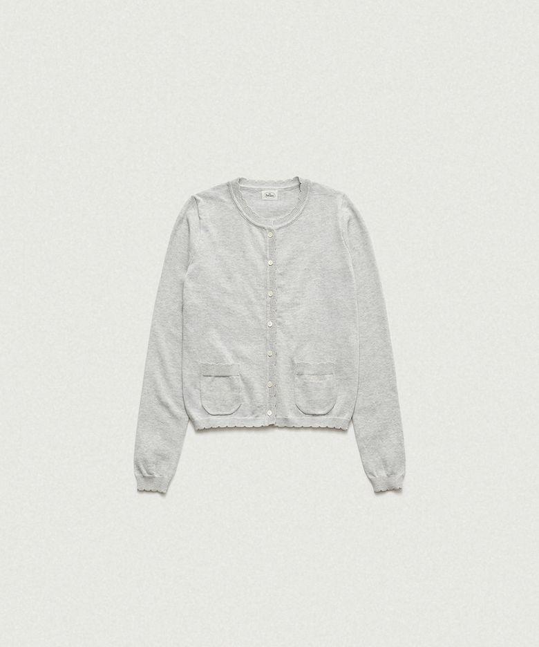 Ello Light Knit Cardigan_Melange Grey