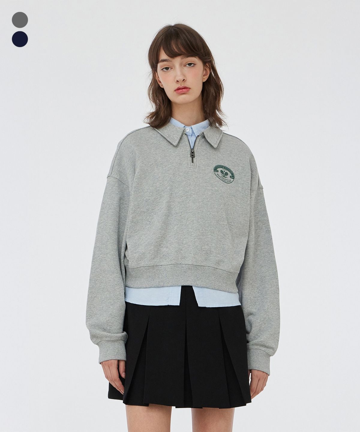 그루브라임(GROOVE RHYME) (W) BEST TEAM WORK TENNIS CROP SWEATSHIRT (LRSFCTM766M)