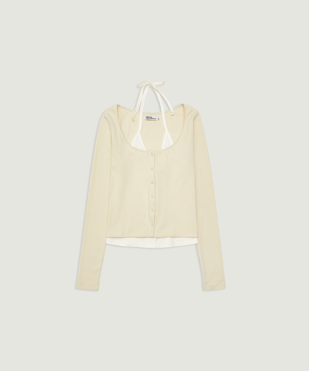 그로브(GROVE) MAGARET HALTER CARDIGAN (BEIGE)