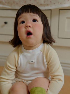 COLOR BLOCK RAGLAN TEE_IVORY