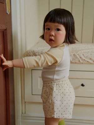 DOT PATTERN SHORTS_IVORY