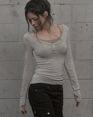 Steel Button Top (light gray)