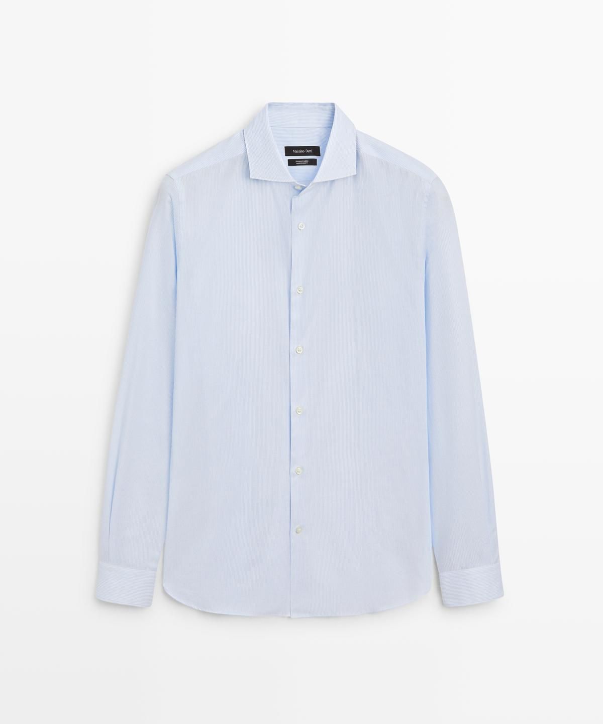 마시모두띠(MASSIMO DUTTI) 100% 코튼 슬림핏 스트라이프 셔츠