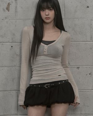 Steel Button Top (sage)