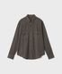 세리프 치코 셔츠 - 다이드 브라운 자카드 스트라이프