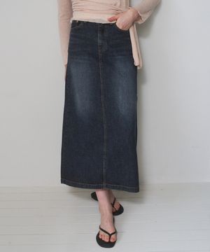 A WASHING DENIM LONG SKIRT_INDIGO