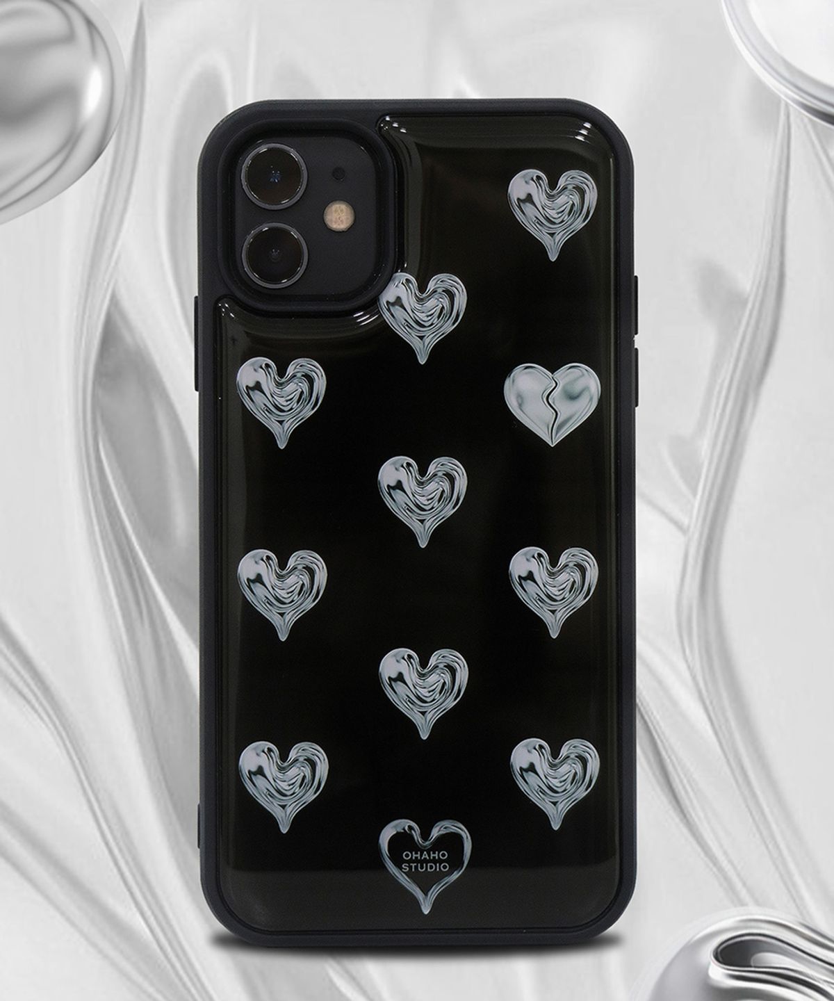 오하호 스튜디오(OHAHO STUDIO) Silver Heart Phone case (에폭시/글라스/맥세이프글라스)