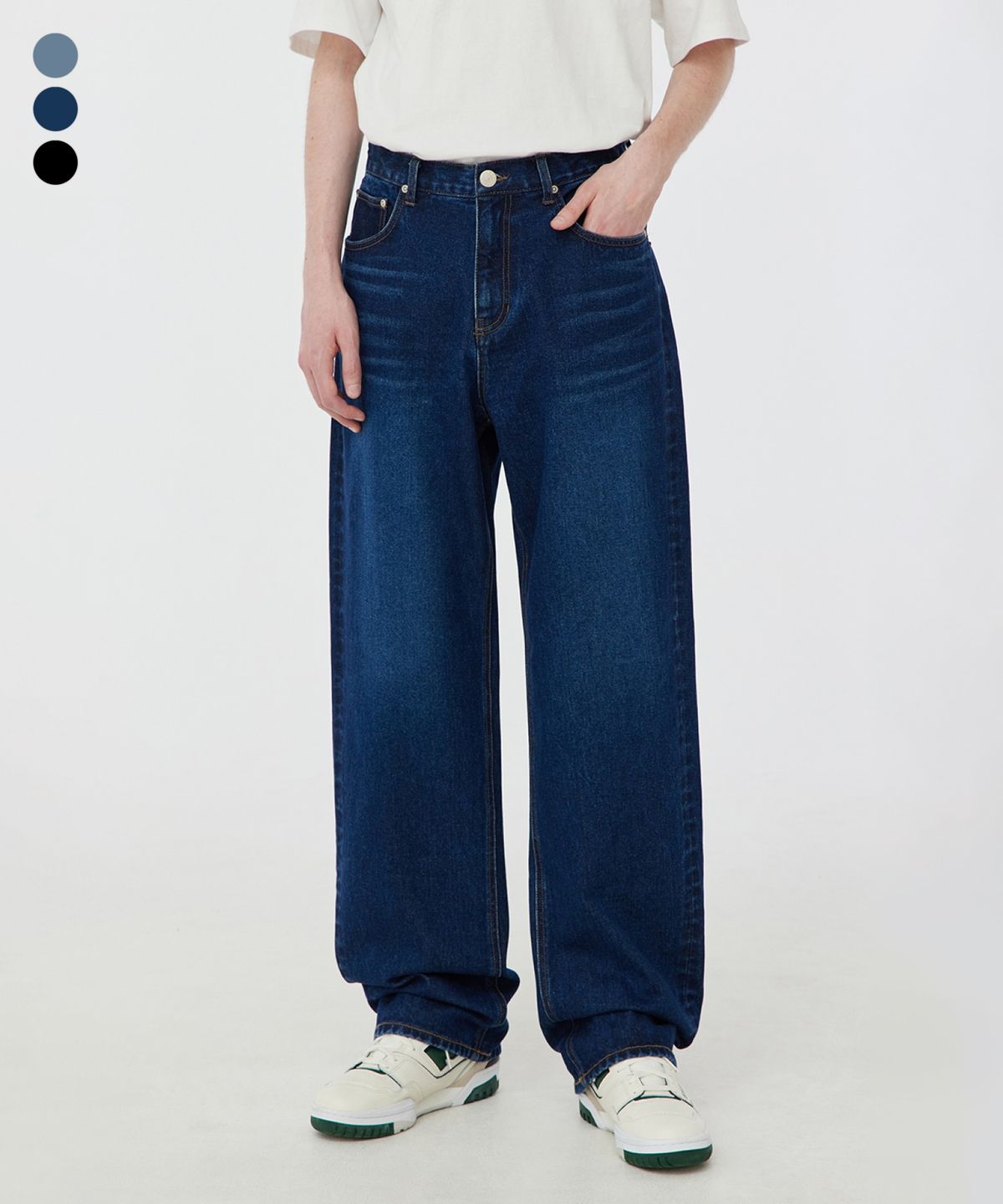 그루브라임(GROOVE RHYME) DENIM WIDE PANTS (LRSFDDW715M)