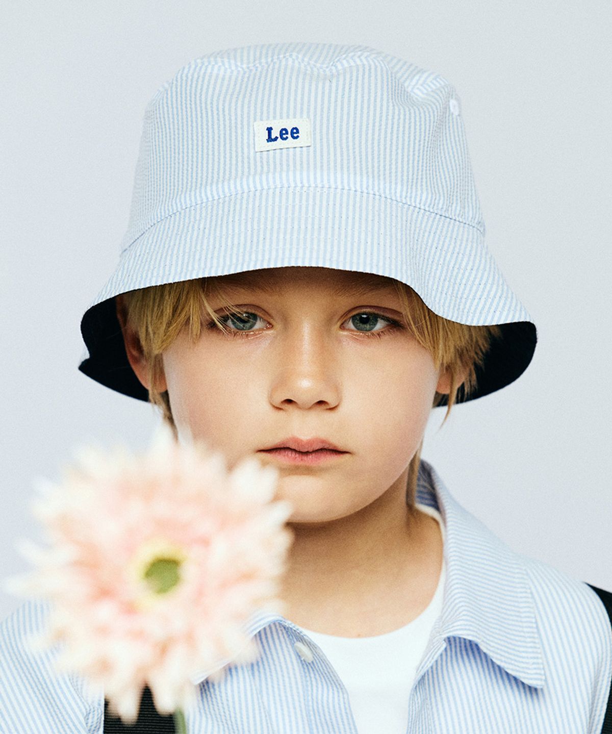 리 키즈(LEE KIDS) 시어서커 리버서블 버킷햇 스카이블루 LK2602BK01SB