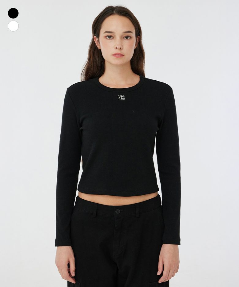(W) GR RIBBED SLIM FIT T-SHIRTS (LRSFCTR768M)
