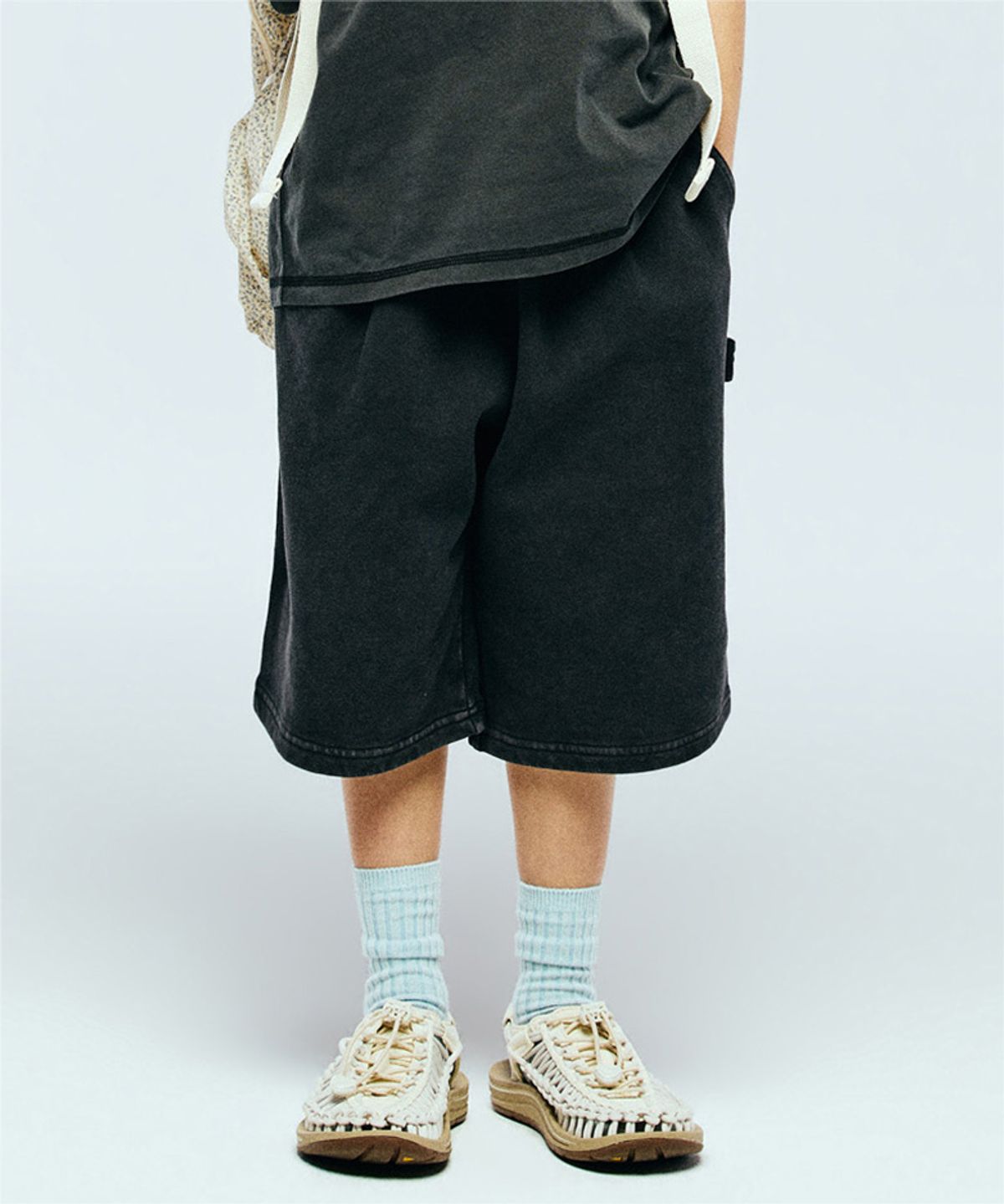 리 키즈(LEE KIDS) 피그먼트 하프 저지 팬츠 블랙 LK2602JP30BK