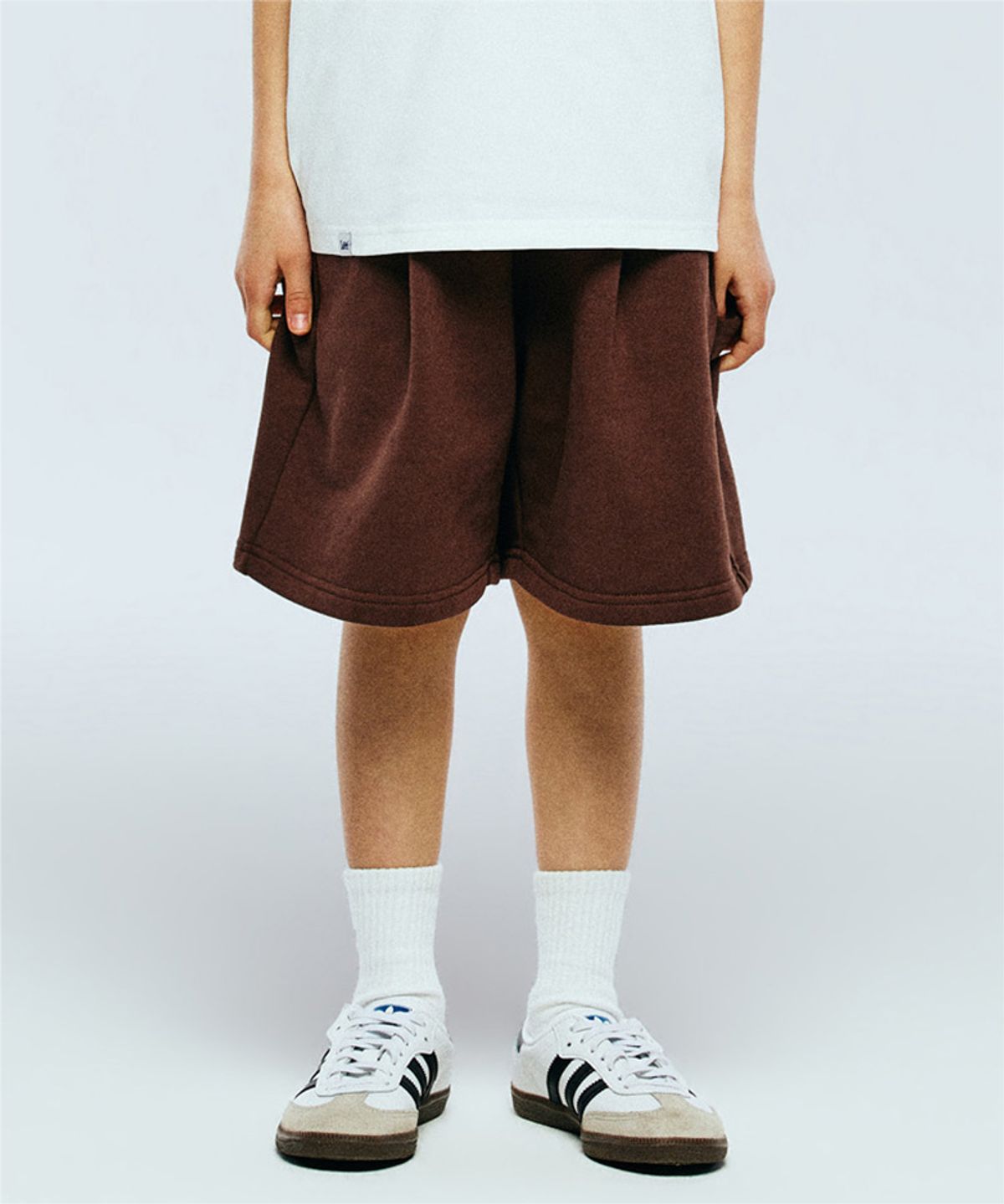 리 키즈(LEE KIDS) 에센셜 버뮤다 4부 저지 팬츠 브라운 LK2602JP01BR
