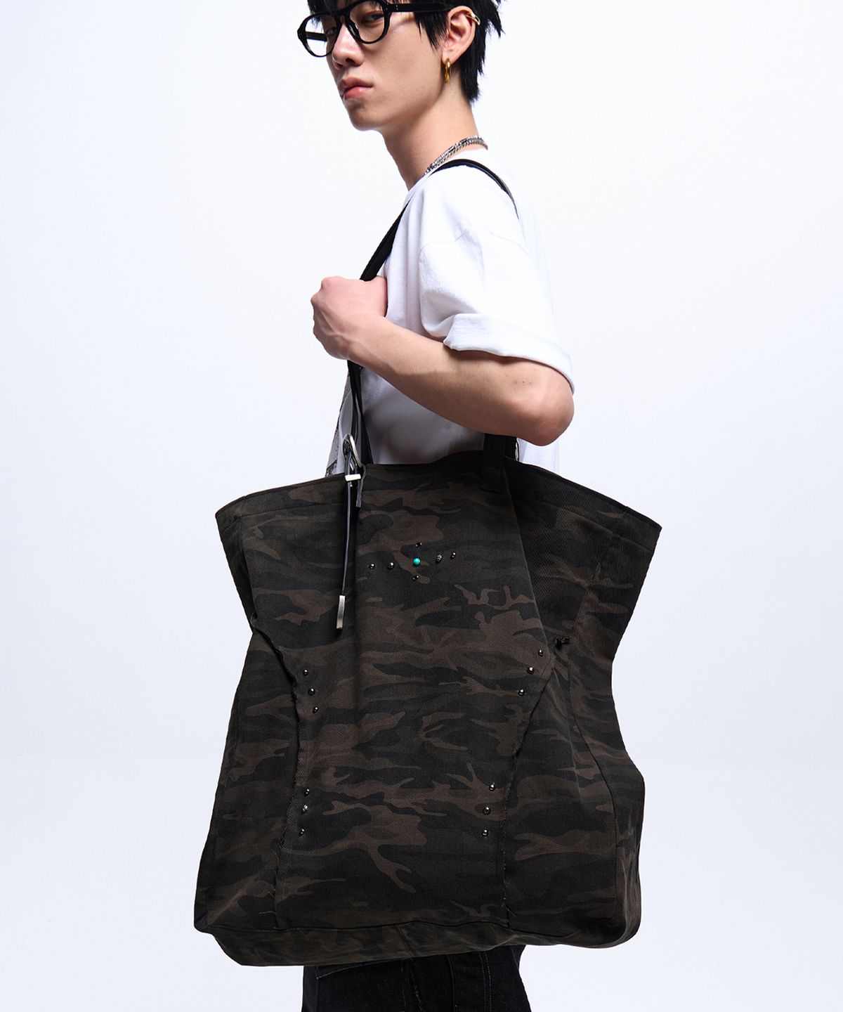 알에스에스씨(RSSC) RIVET BIG SHOULDER BAG - CAMO