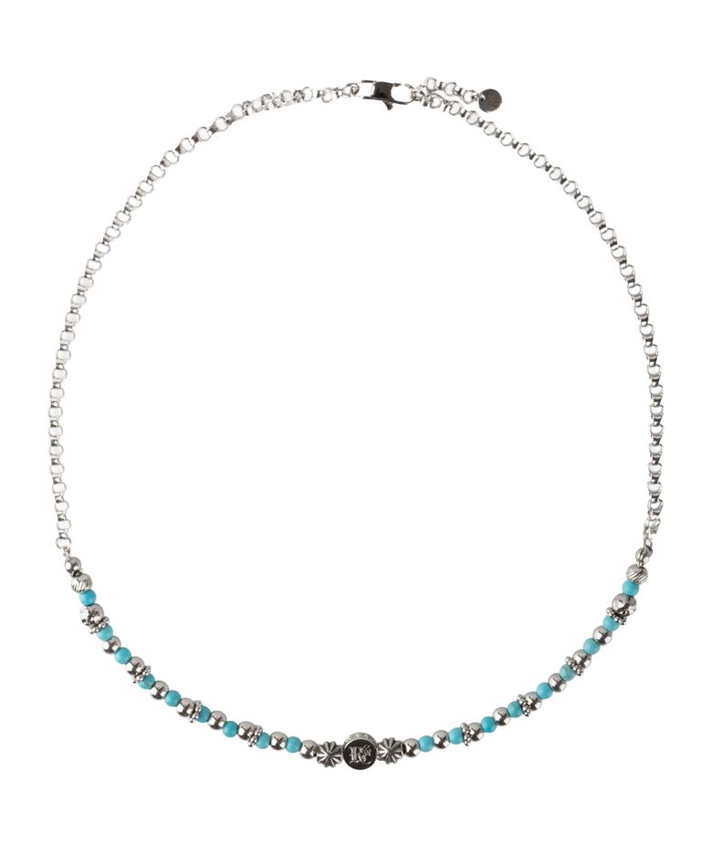 WESTERN BEADS CHAIN NECKLACE - TURQUOISE