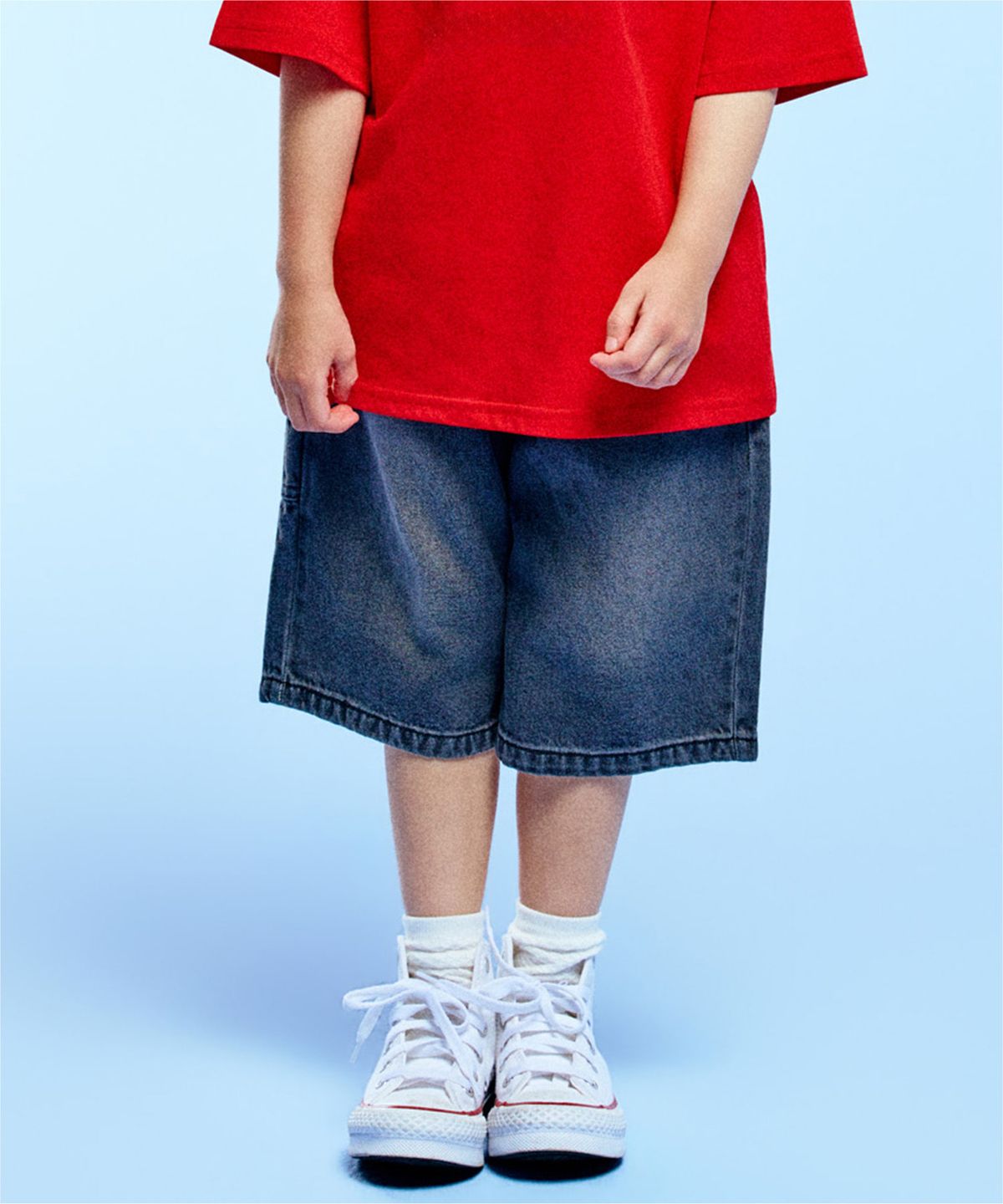 리 키즈(LEE KIDS) 와이드핏 버뮤다 6부 팬츠 블랙 LK2602IS02BK