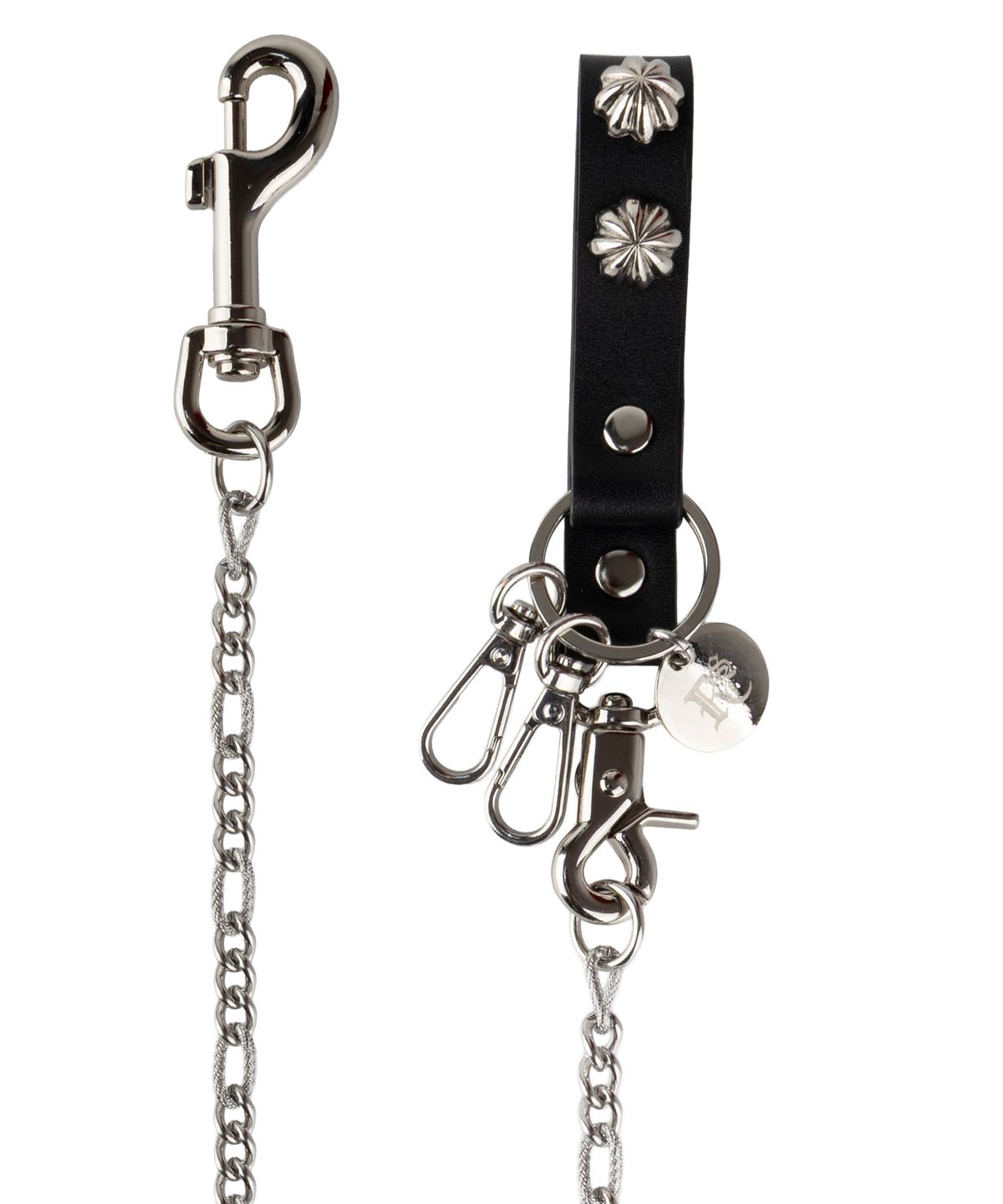 알에스에스씨(RSSC) CONCHO LEATHER STRAP KEYCHAIN - BLACK