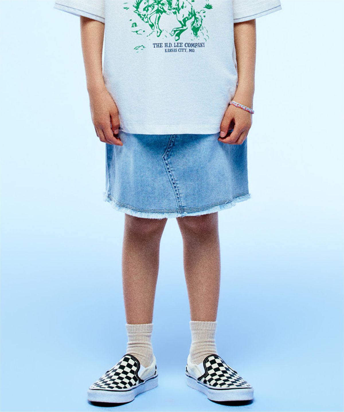 리 키즈(LEE KIDS) 데님 스커트 인디고라이트 LK2602SR71IL