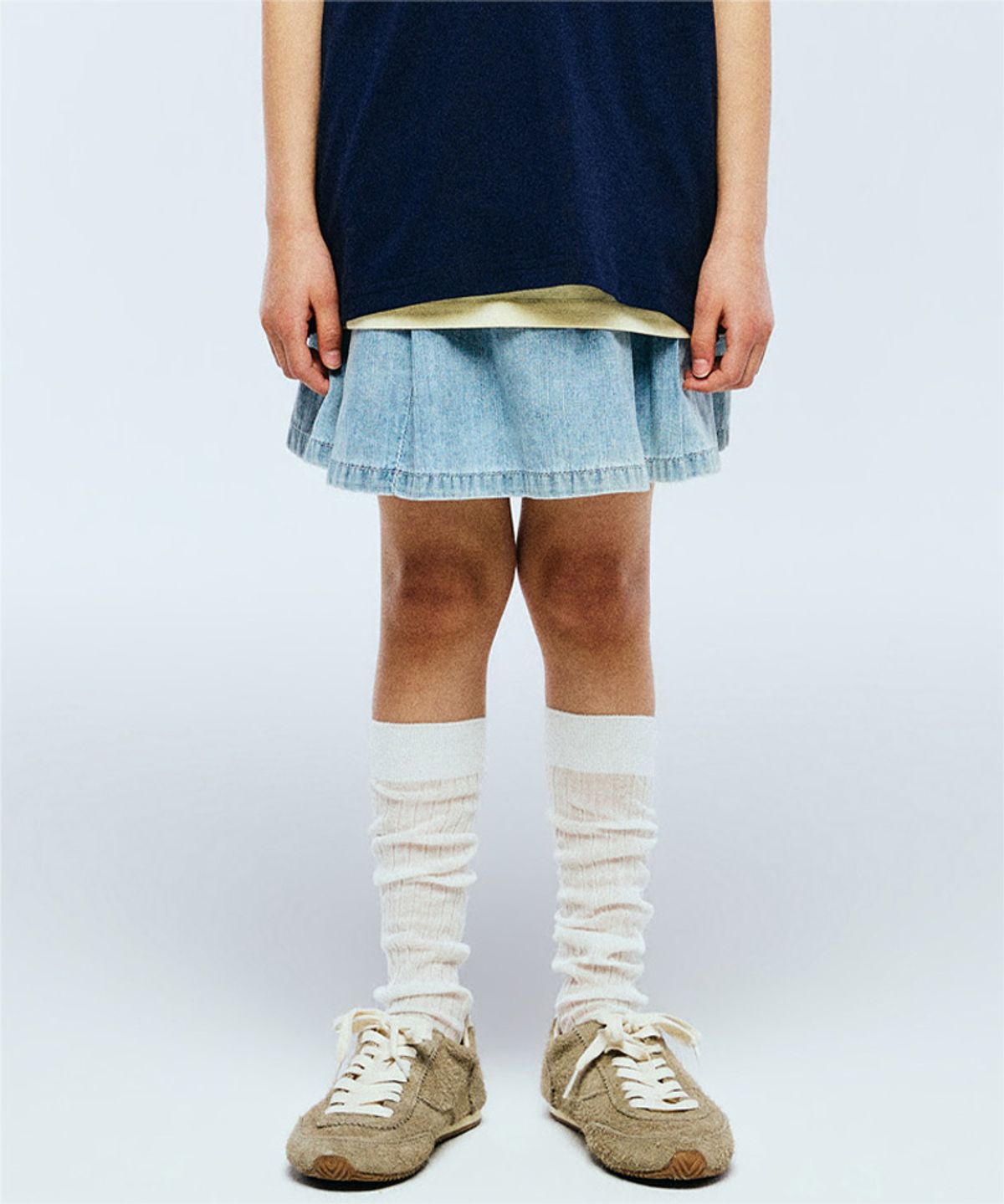 리 키즈(LEE KIDS) 린넨 데님 스커트팬츠 인디고라이트 LK2602SR70IL