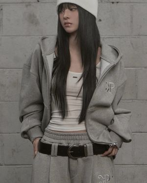 Steel Stud Hood Zip-Up (gray)