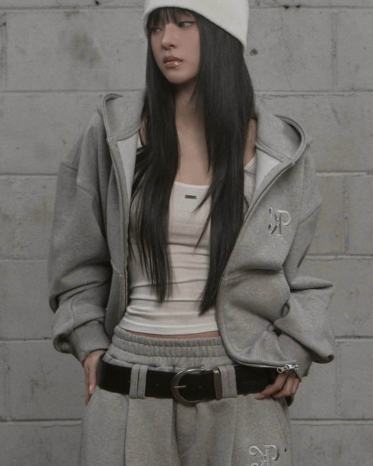 카키포인트(KHAKIPOINT) Steel Stud Hood Zip-Up (gray)