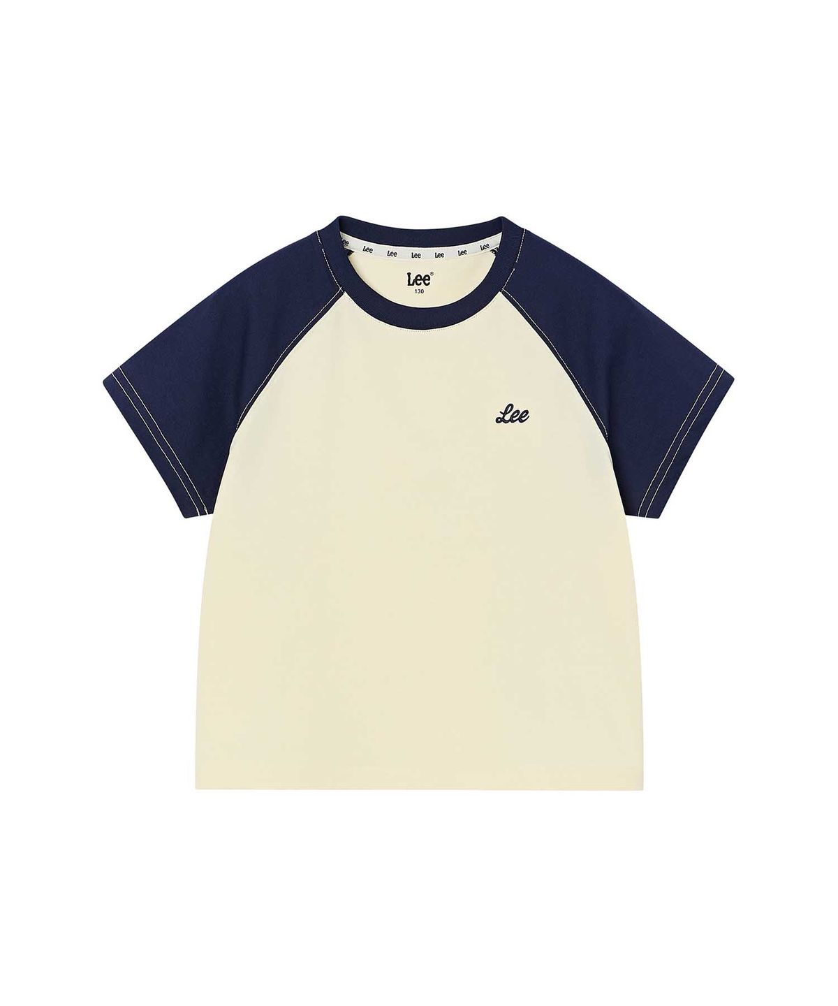 리 키즈(LEE KIDS) 라글란 배색 티셔츠 라이트옐로우 LK2602ST78LY