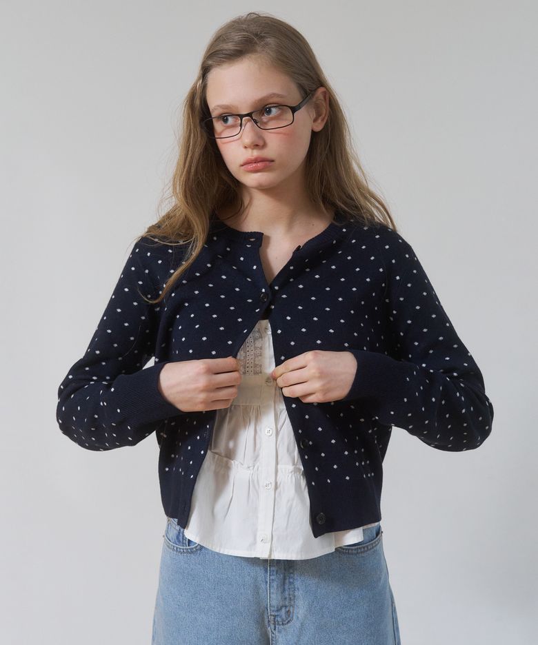 A DOT CARDIGAN_NAVY