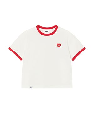 하트 로고 링거티셔츠 레드 LK2602ST71RD