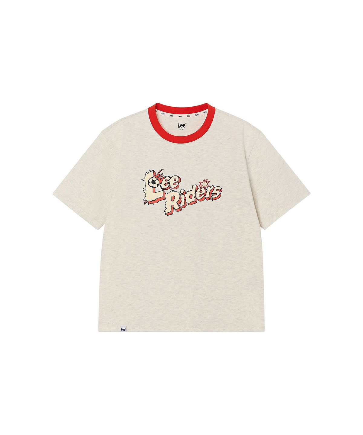 리 키즈(LEE KIDS) 챔피온 래터링 면슬럽 반팔 티셔츠 오트밀 LK2602ST64OT