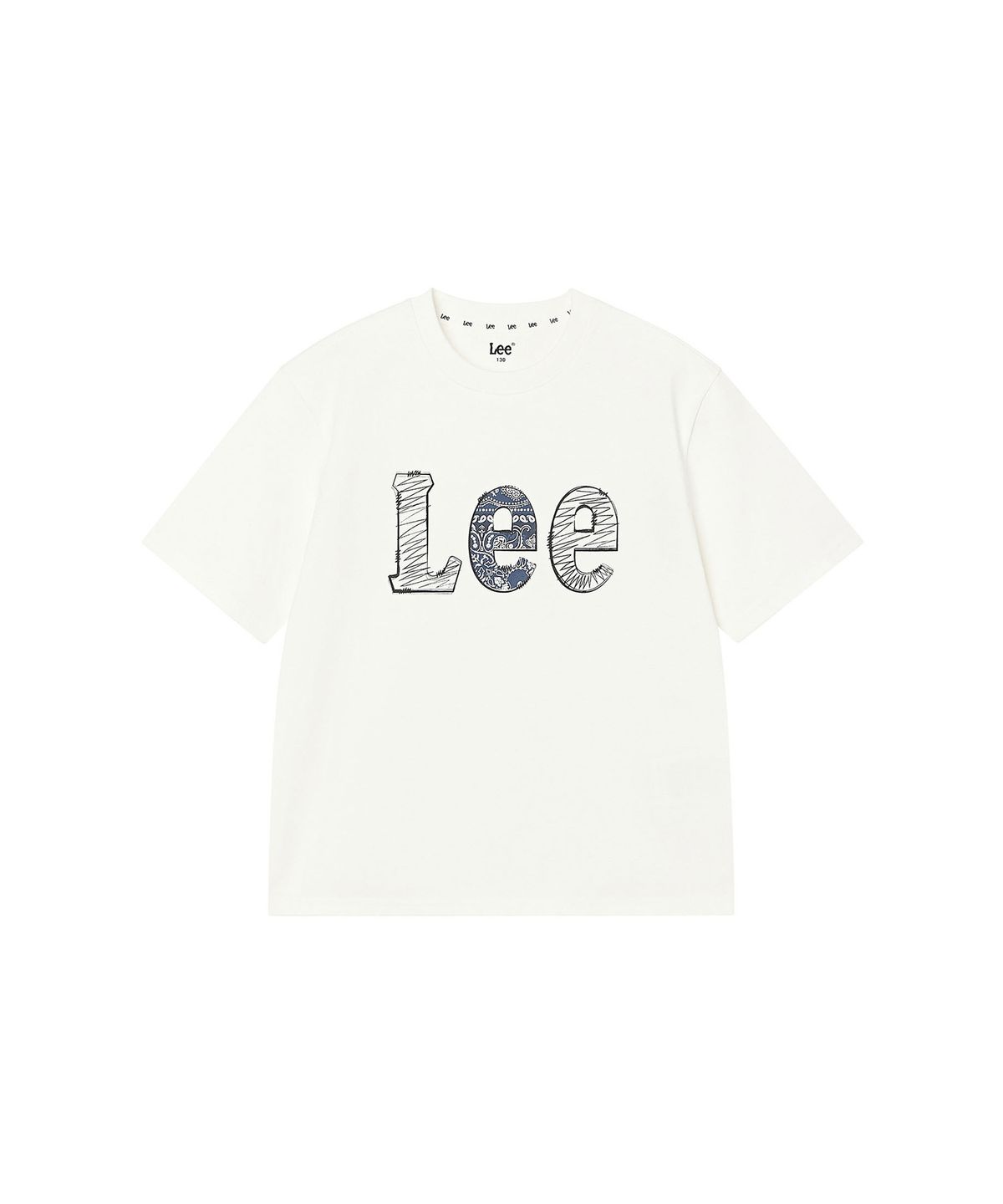 리 키즈(LEE KIDS) 크레용 아플리케 빅로고 티셔츠 화이트 LK2602ST49WH