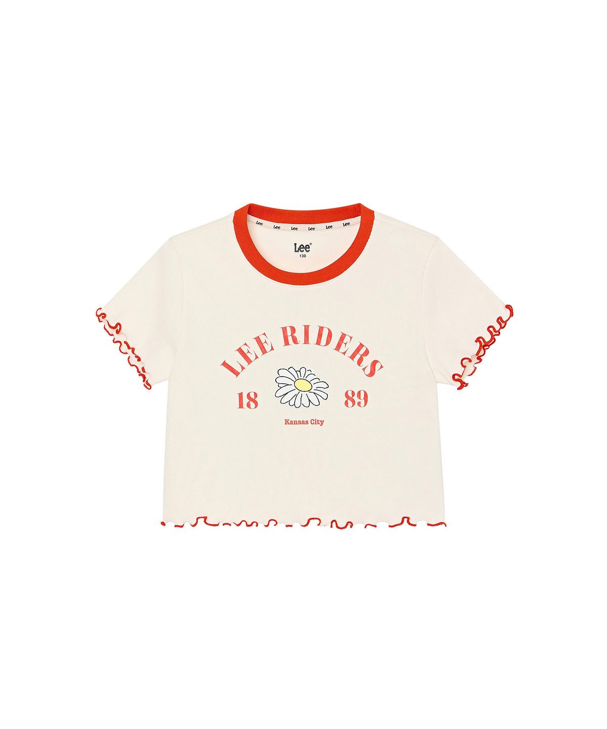 리 키즈(LEE KIDS) 데이지 그래픽 컬링 반팔티셔츠 아이보리 LK2602ST44IV