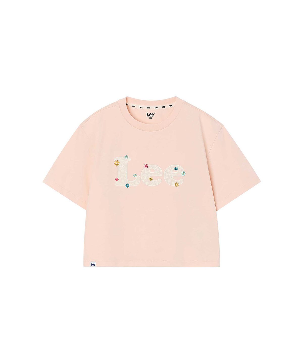 리 키즈(LEE KIDS) 데이지 레이스 프린트 크롭 티셔츠 피치 LK2602ST43PE