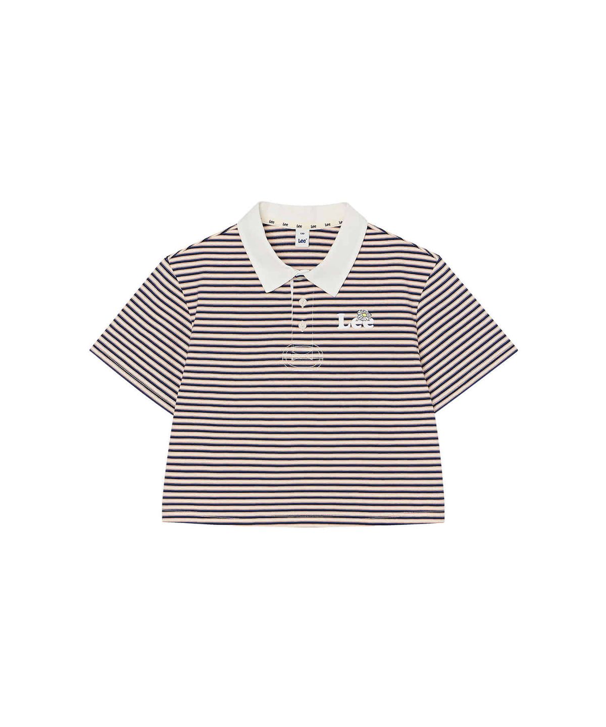 리 키즈(LEE KIDS) 데이지 스트라이프 크롭 카라티 네이비 LK2602ST42NA