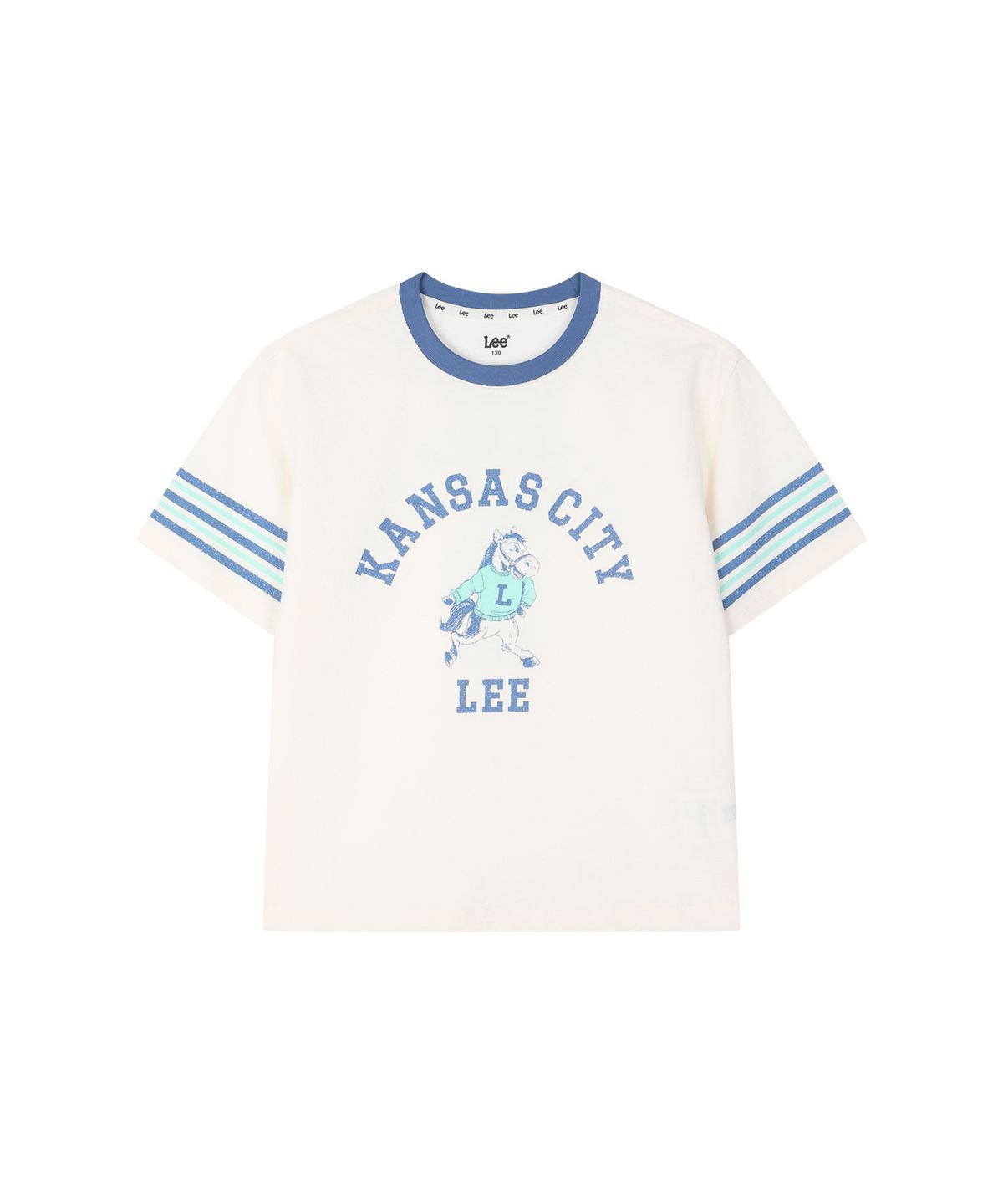 리 키즈(LEE KIDS) 카우보이 링거 반팔티셔츠 아이보리 LK2602ST25IV