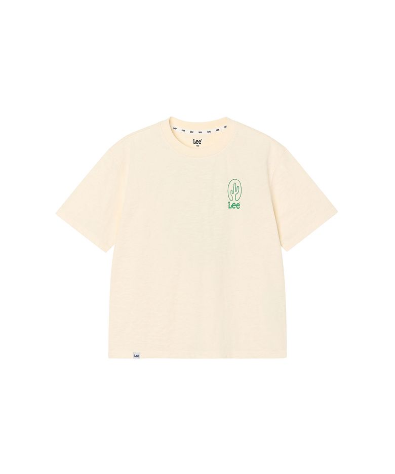 카우보이 백프린트 슬럽 티셔츠 아이보리 LK2602ST24IV