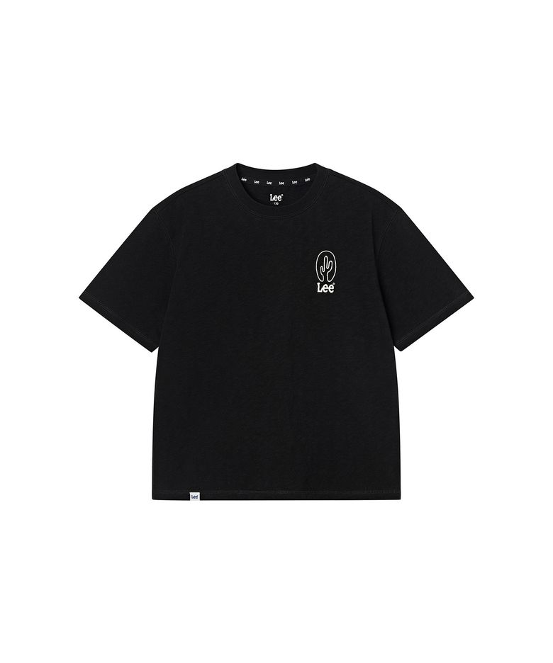 카우보이 백프린트 슬럽 티셔츠 블랙 LK2602ST24BK