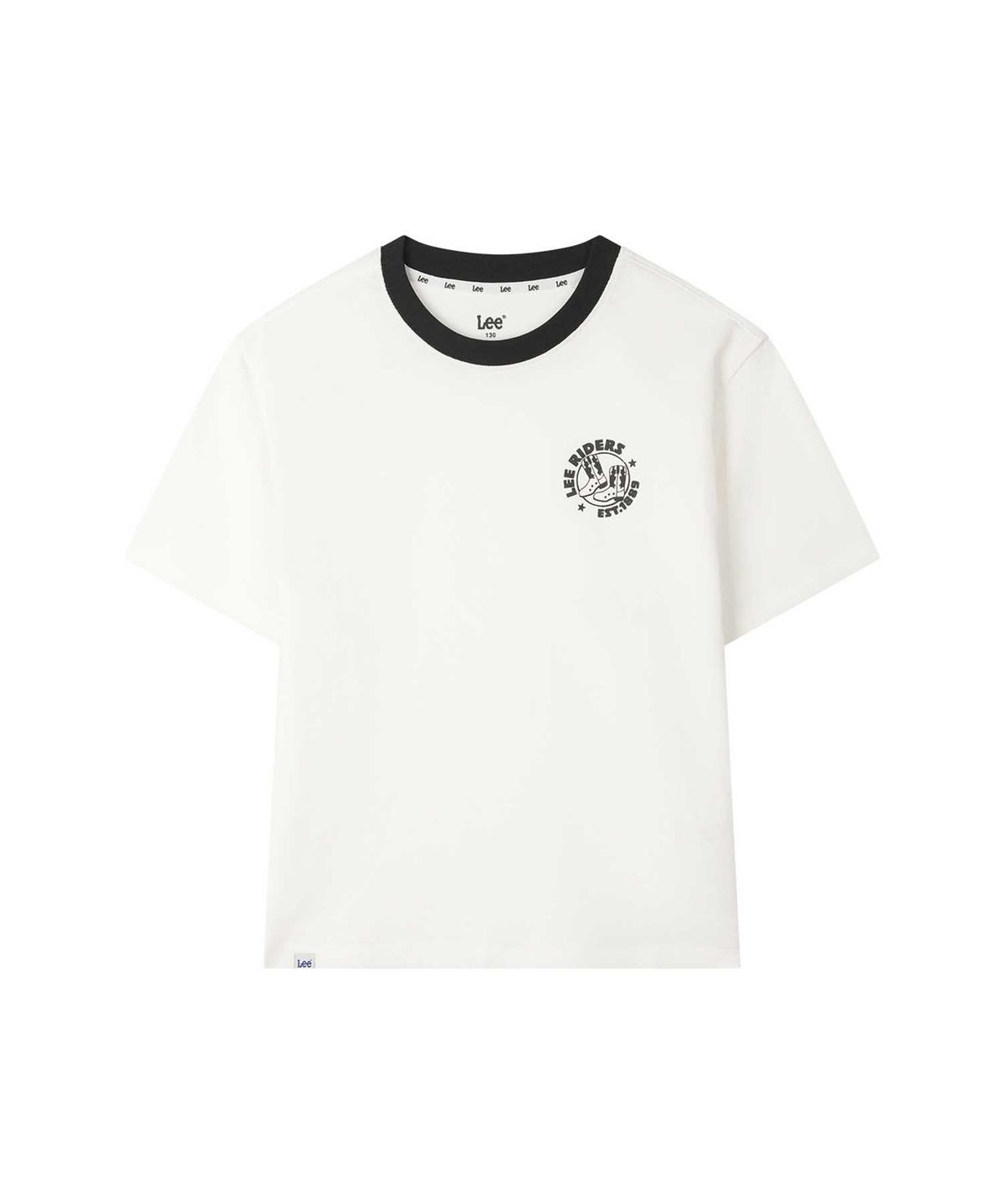 리 키즈(LEE KIDS) 카우보이 원형 스몰로고 티셔츠 화이트 LK2602ST22WH