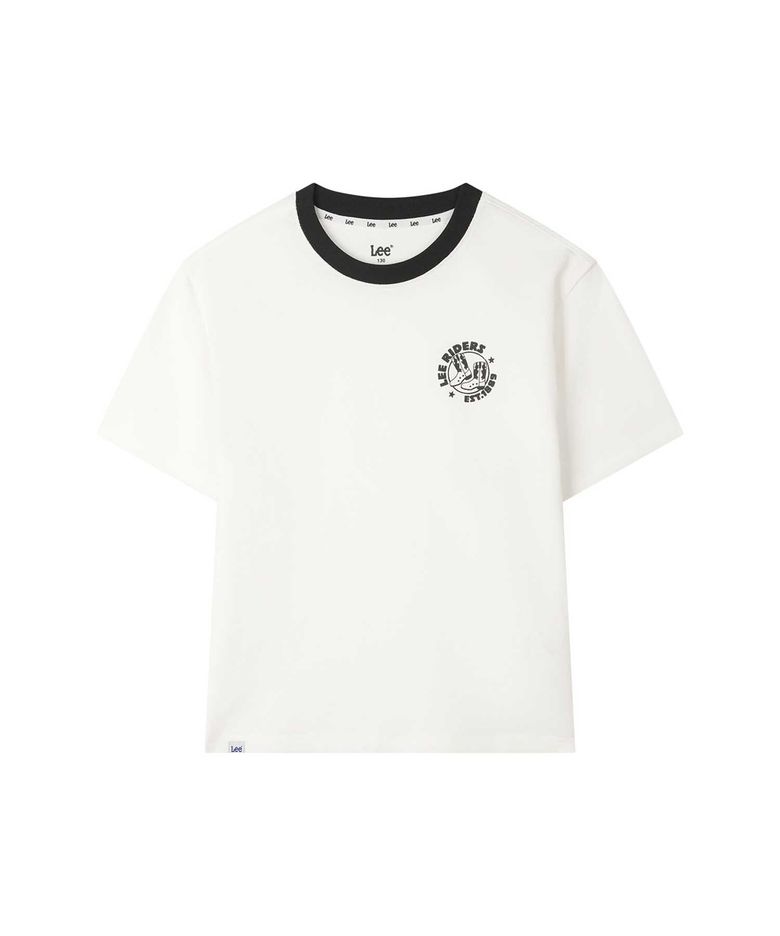 카우보이 원형 스몰로고 티셔츠 화이트 LK2602ST22WH