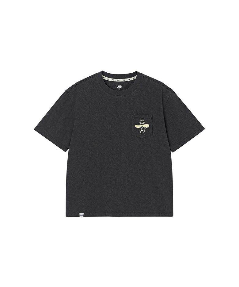 카우보이 백 그래픽 티셔츠 다크그레이 LK2602ST21DG