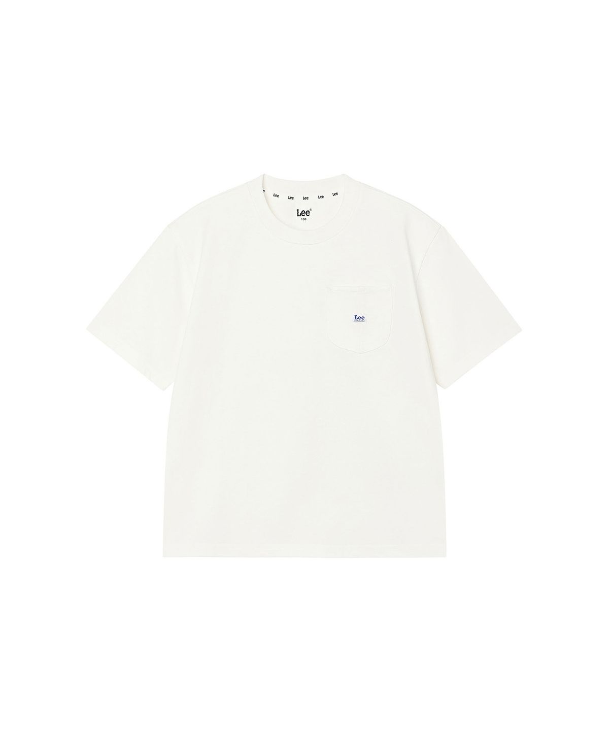 리 키즈(LEE KIDS) 포켓 스티치 포인트 베이직 티셔츠 화이트 LK2602ST05WH